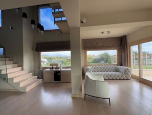 Living area - Serene,  spacious 4-bedroom villa in beautiful Pelion, located on the west side (Artemis)