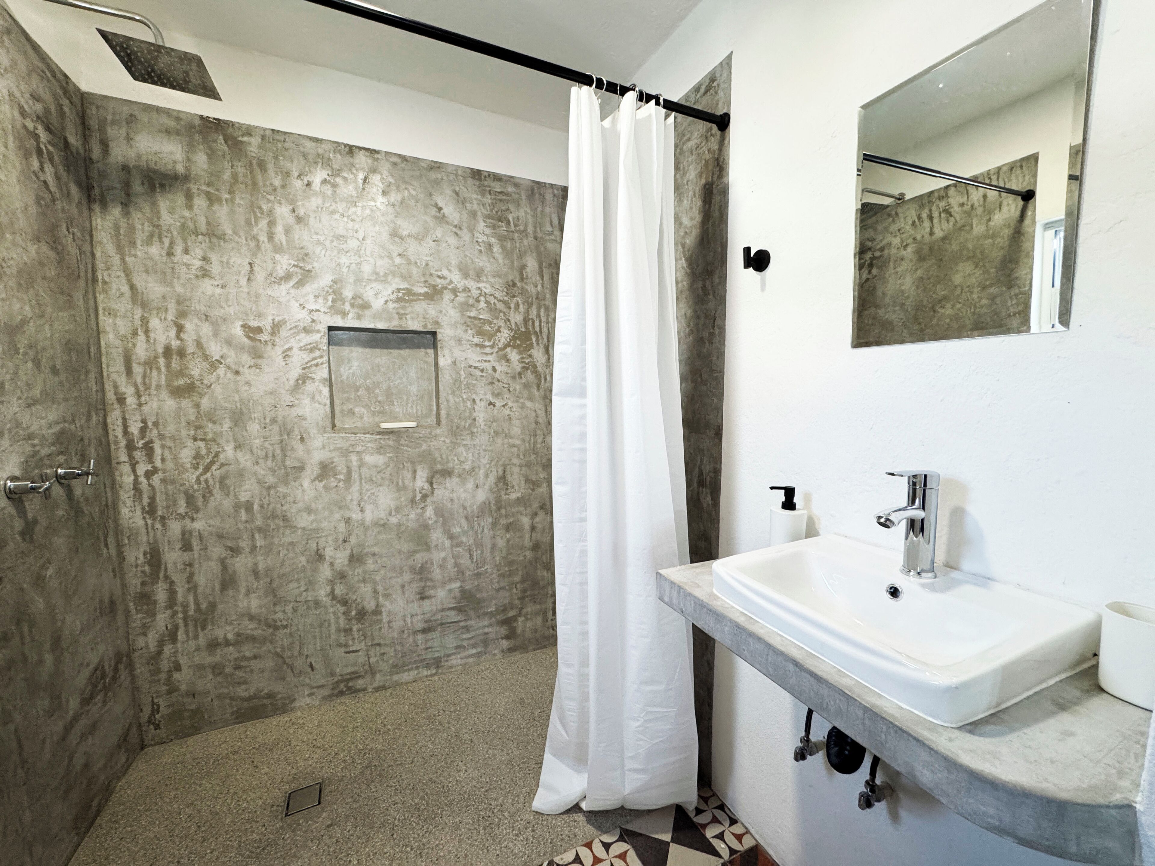 Hair dryer, towels, toilet paper