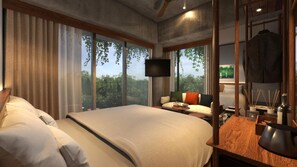 Habitación de lujo con 1 cama matrimonial o 2 individuales, vista a la ciudad | Wifi gratis 