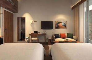 Habitación de lujo con 1 cama matrimonial o 2 individuales, vista a la ciudad | Wifi gratis 