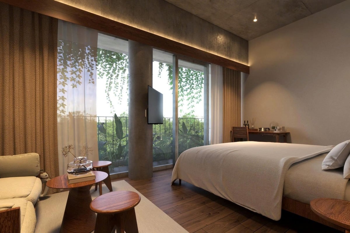 Habitación de lujo con 1 cama matrimonial o 2 individuales, vista a la ciudad | Wifi gratis