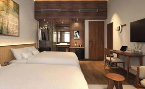 Habitación de lujo con 1 cama matrimonial o 2 individuales, vista a la ciudad | Wifi gratis 