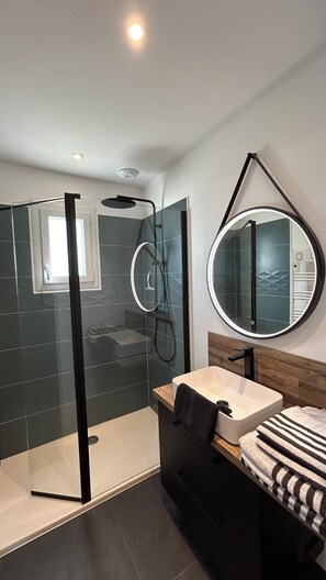 Shower, hair dryer, towels, soap - The house next door (Éguzon-Chantôme)