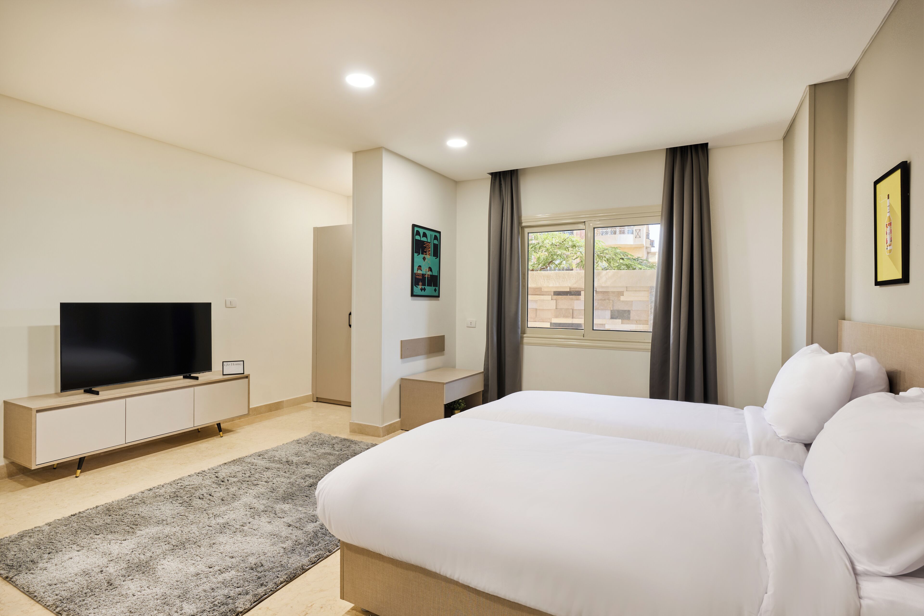 Standard-studio, näköala pihalle | Ilmainen Wi-Fi, vuodevaatteet