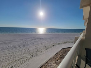 On the beach, beach towels - Brand New Rental - Beachfront 2BR with Gulf Views, Heated Pool & In-Unit Laundry (Fort Myers Beach)