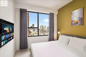 Apartament prèmium, 2 dormitoris, no fumadors, vistes a la ciutat | Roba de llit d'alta qualitat, cobrellits, escriptori i cortines opaques