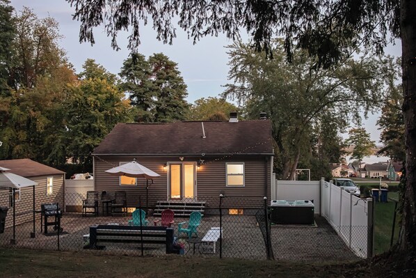 Terrace/patio - Finger Lakes LakeView Getaway! Pet Friendly w/ Hot Tub & Expansive Game Room (Auburn)