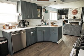 Fridge, microwave, oven, stovetop - Finger Lakes LakeView Getaway! Pet Friendly w/ Hot Tub & Expansive Game Room (Auburn)