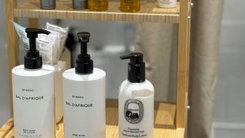 Towels, soap, toilet paper