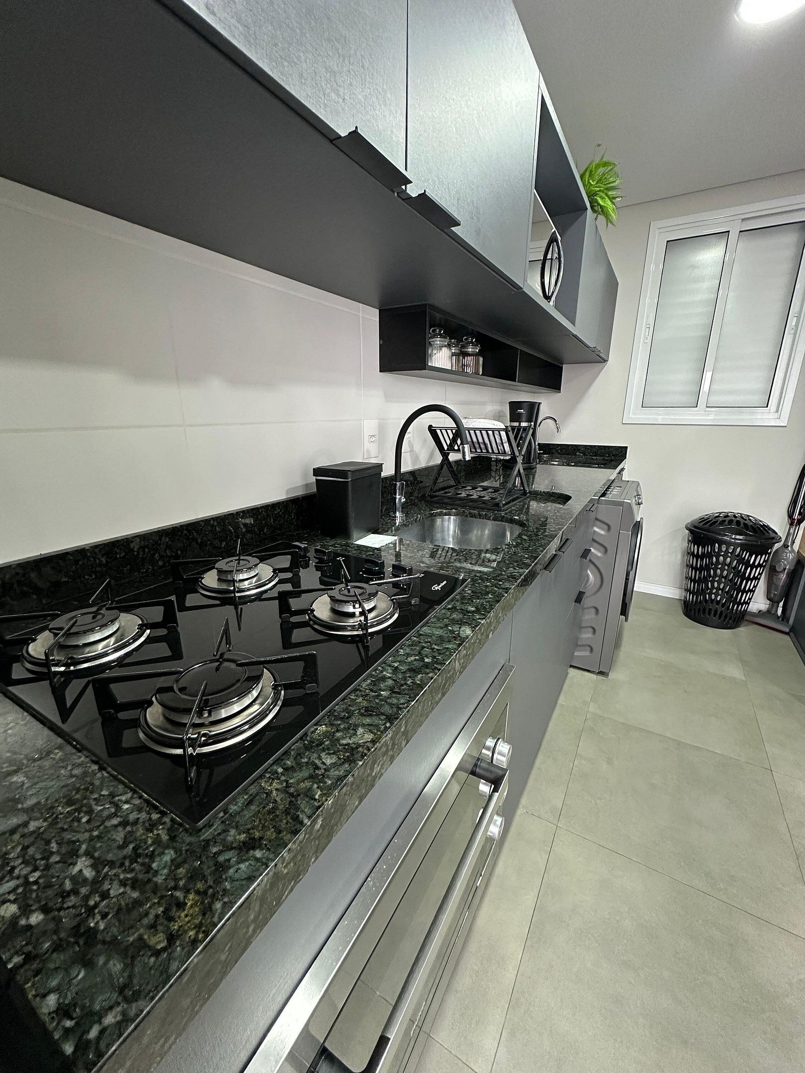 Comfort Apartment | Private kitchen | Fridge, microwave, stovetop, blender