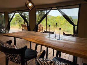 Dining - Wanyamapori is a family-run safari lodge on a 395-acre wildlife corridor. (Morogoro Region)