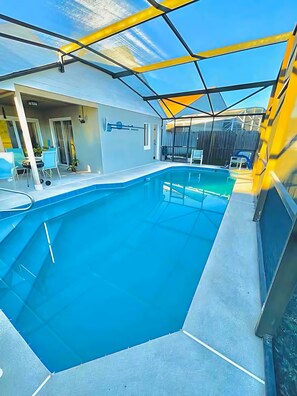 Outdoor pool - Lake View 3BR Villa w/ Private Pool – 15 Min to Disney (Kissimmee)