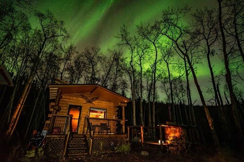 Aurora Outpost Alaska - Off-Grid Cabin on 100 Acres with Cedar Hot Tub and Views