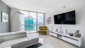 Luxury Apartment, Balcony, City View | Living area - Icon Brickell Luxury Residences & W Hotel (Miami)
