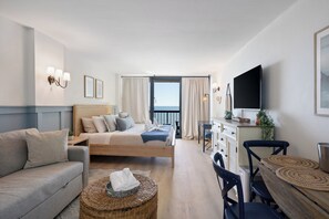 Desk, iron/ironing board, free WiFi, bed sheets - Deluxe King Oceanfront Studio • Private Balcony • Pools • Beach Access (Myrtle Beach)