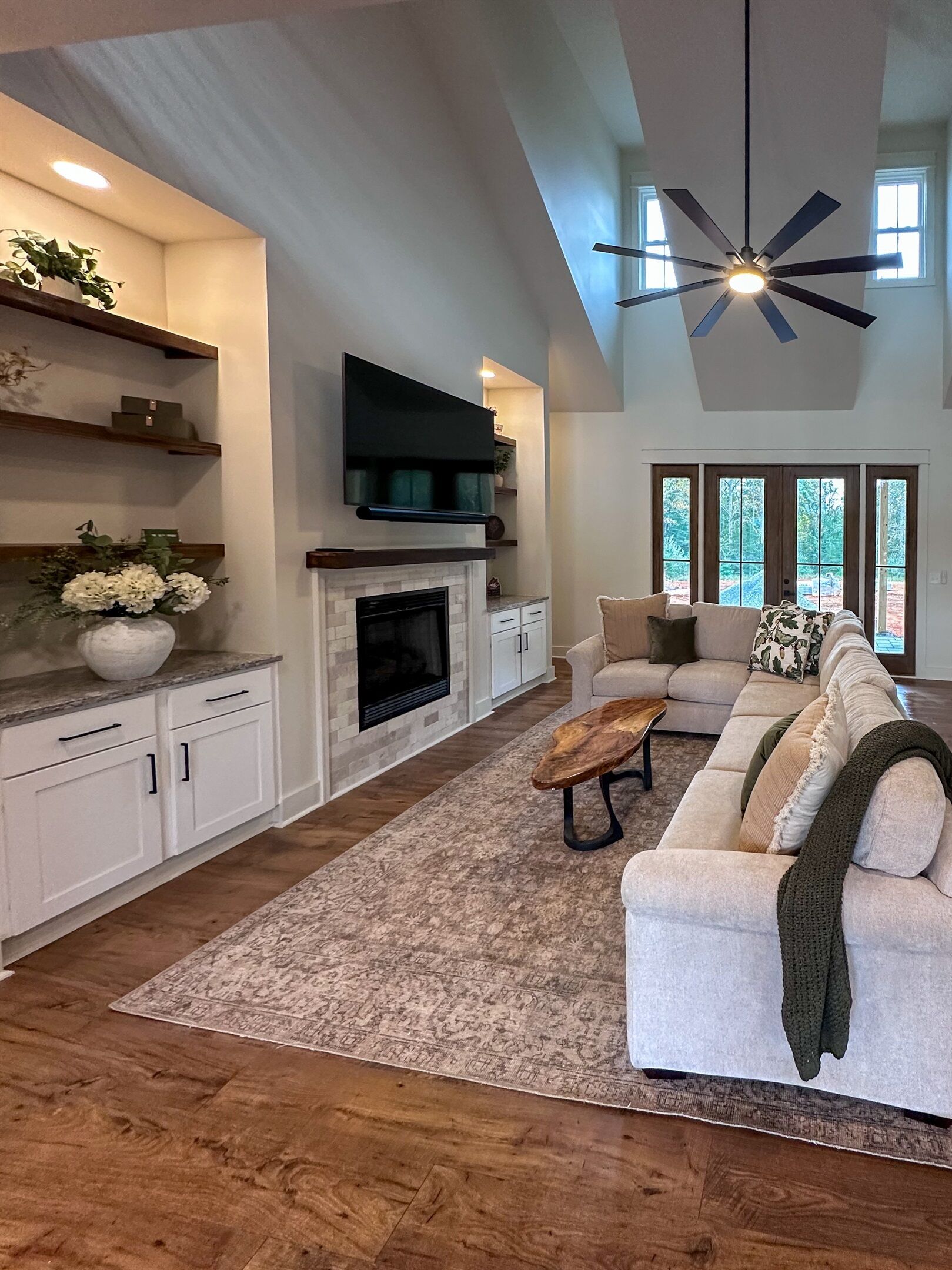 Smart TV, fireplace, foosball, music library