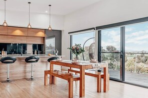 Dining - Hobart Family Retreat: 180° Bay Views, Spa & Games (Sorell)