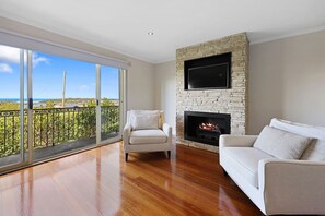 Televisión y chimenea 