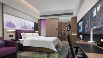 Premium bedding, down duvets, Select Comfort beds, desk