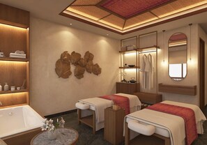 Salas de tratamiento para parejas y tina de hidromasaje 