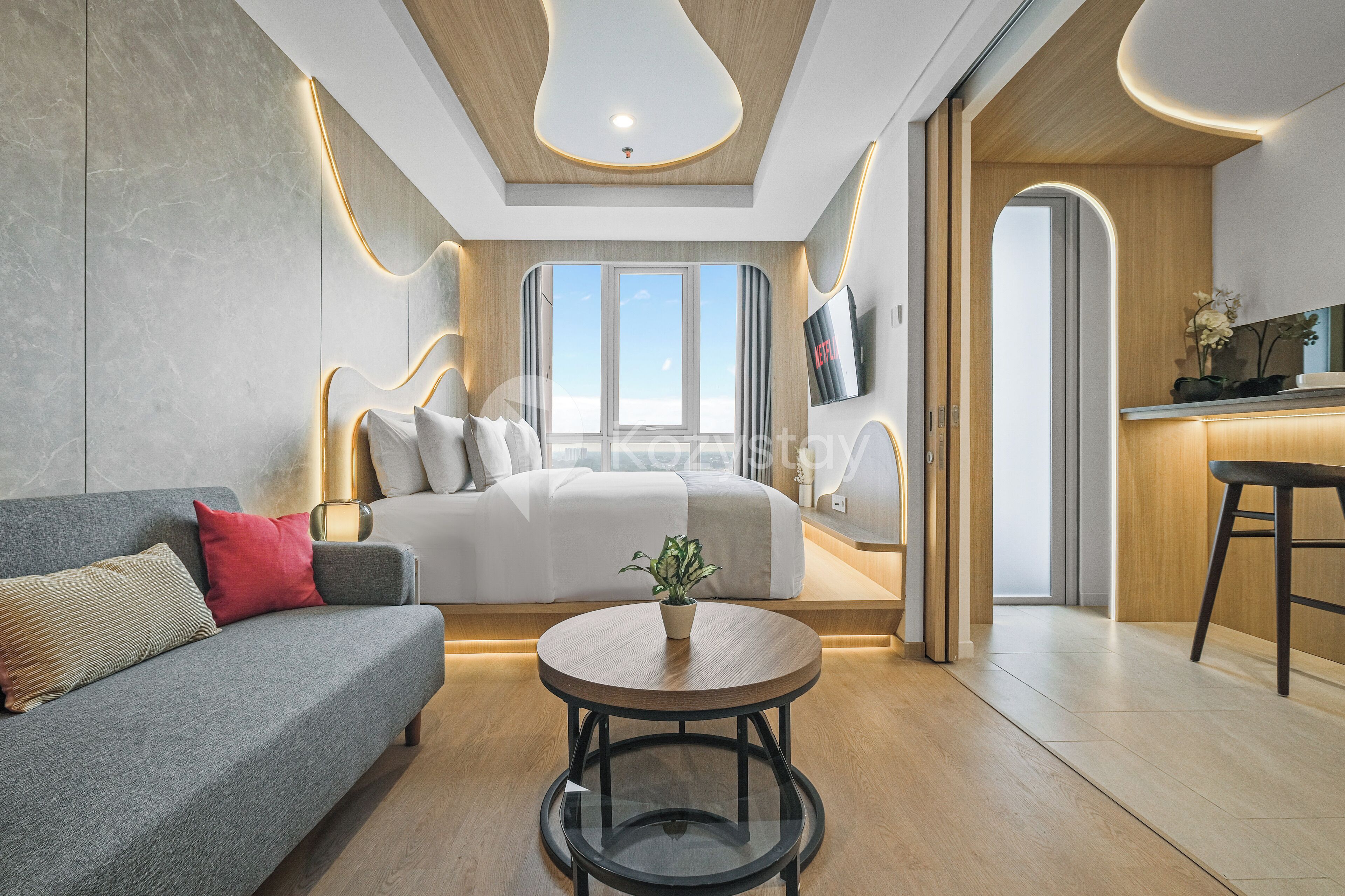 Apartment, 1 Schlafzimmer, Stadtblick | Wohnbereich