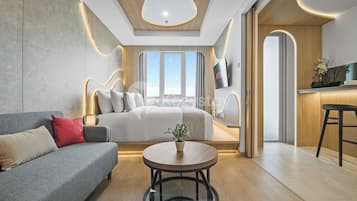 Appartement, 1 chambre, vue ville | Coin séjour