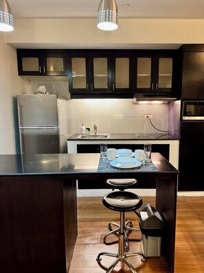 Fridge, electric kettle