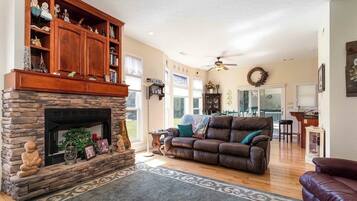 TV, DVD player, books