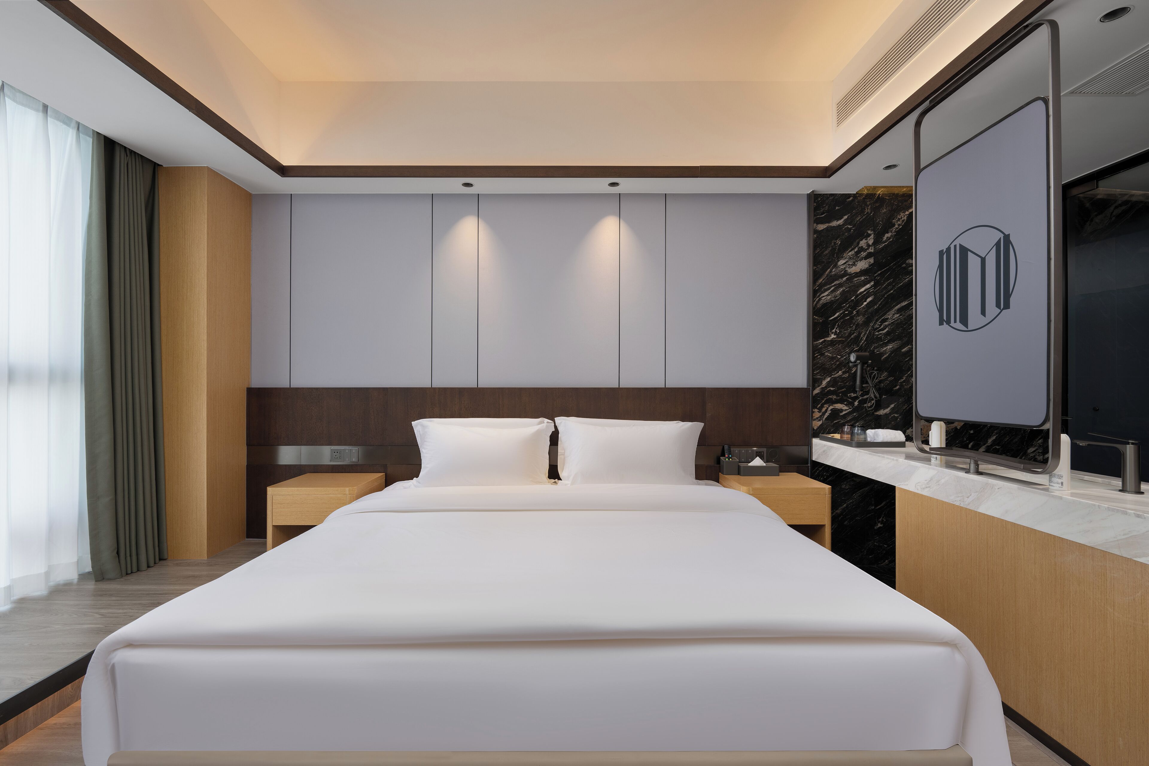 舒适双人房, 城市景观 | 办公桌、笔记本电脑工作区、免费 WiFi、床单