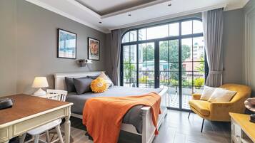 Doppelzimmer, Balkon, Gartenblick | Bügeleisen/Bügelbrett, kostenloses WLAN