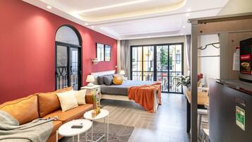 Studio, Terrasse, Stadtblick | Bügeleisen/Bügelbrett, kostenloses WLAN