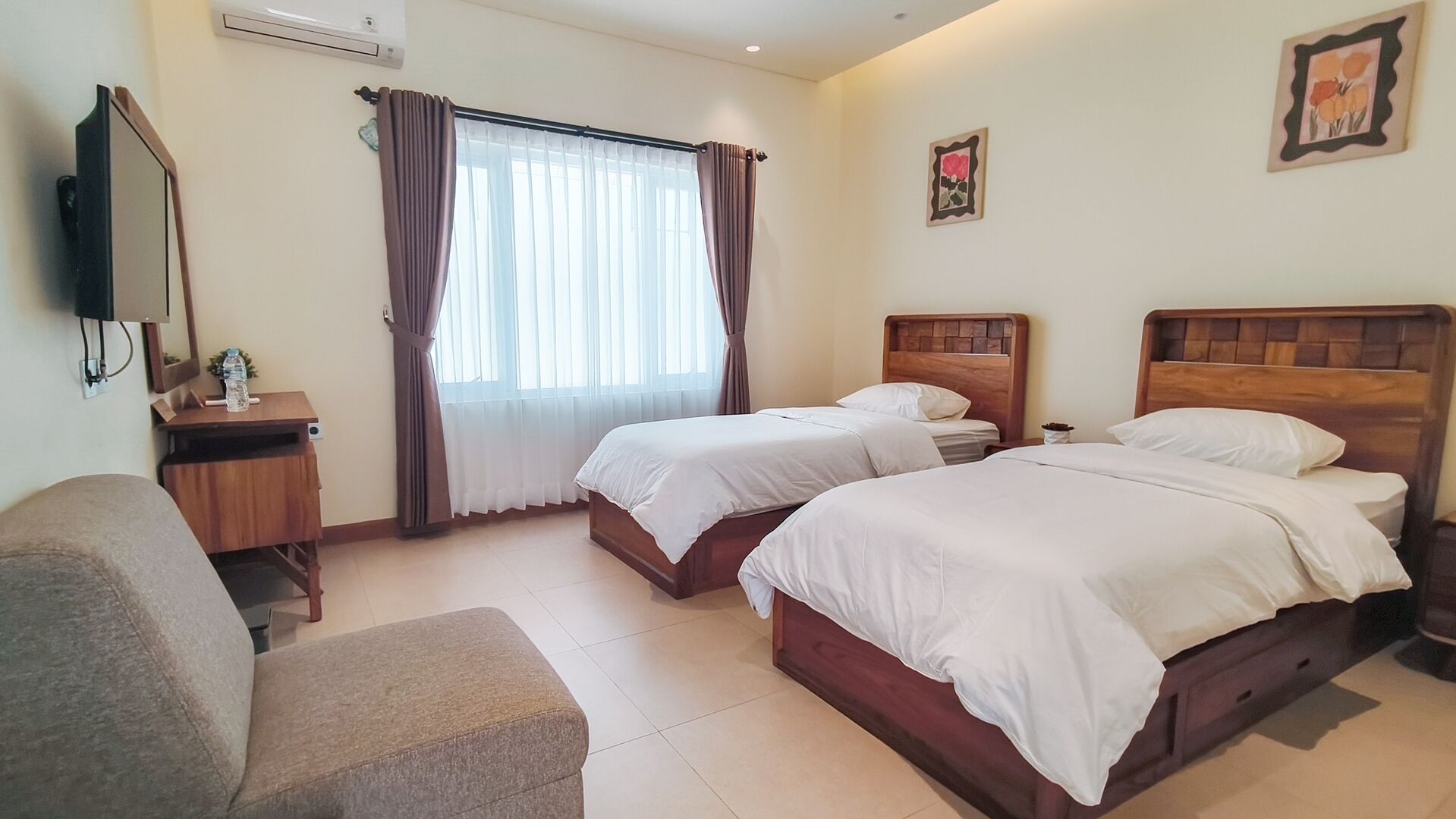 华丽双床房, 无烟房 | 笔记本电脑工作区、免费 WiFi、床单