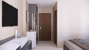 Habitación individual Deluxe, balcón, vista a la ciudad | Wifi gratis 