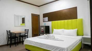 Premium bedding, desk, free WiFi, bed sheets