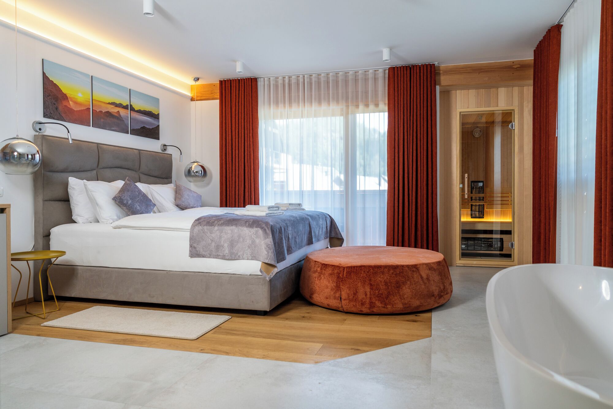 Deluxe Double Room, Balcony, Mountain View | In-room safe, blackout drapes, iron/ironing board, free WiFi