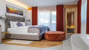 Deluxe Double Room, Balcony, Mountain View | In-room safe, blackout curtains, soundproofing, iron/ironing board