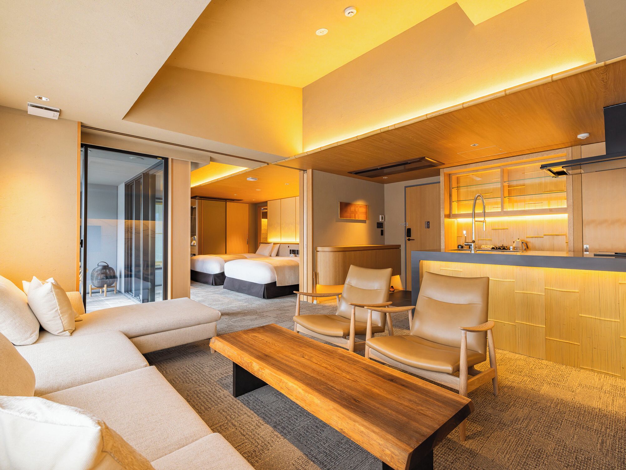 Suite, 2 Double Beds, Terrace, Mountain View | In-room safe, blackout drapes, soundproofing, free WiFi