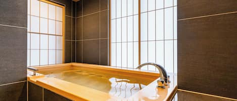 Suite, 2 Double Beds, Terrace, Mountain View | Bathroom | Combined shower/tub, free toiletries, hair dryer, bathrobes