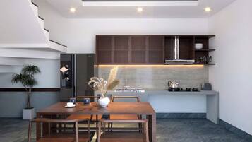 Deluxe House, 2 Bedrooms, Balcony, City View | In-room safe, desk, laptop workspace, iron/ironing board