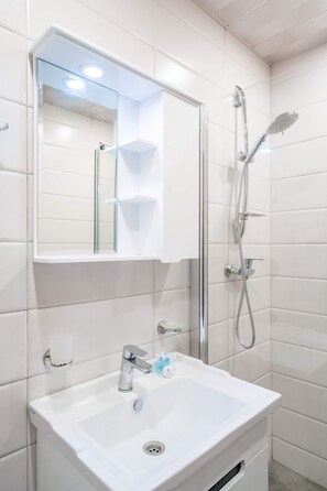 Shower, hair dryer, towels, soap - MaRKoS Flat 202 in Loft 2, floor 2, New Gudauri (Gudauri,)