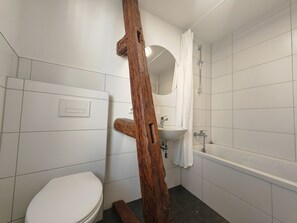 Secadora de cabello, toallas, jabón, papel de baño 