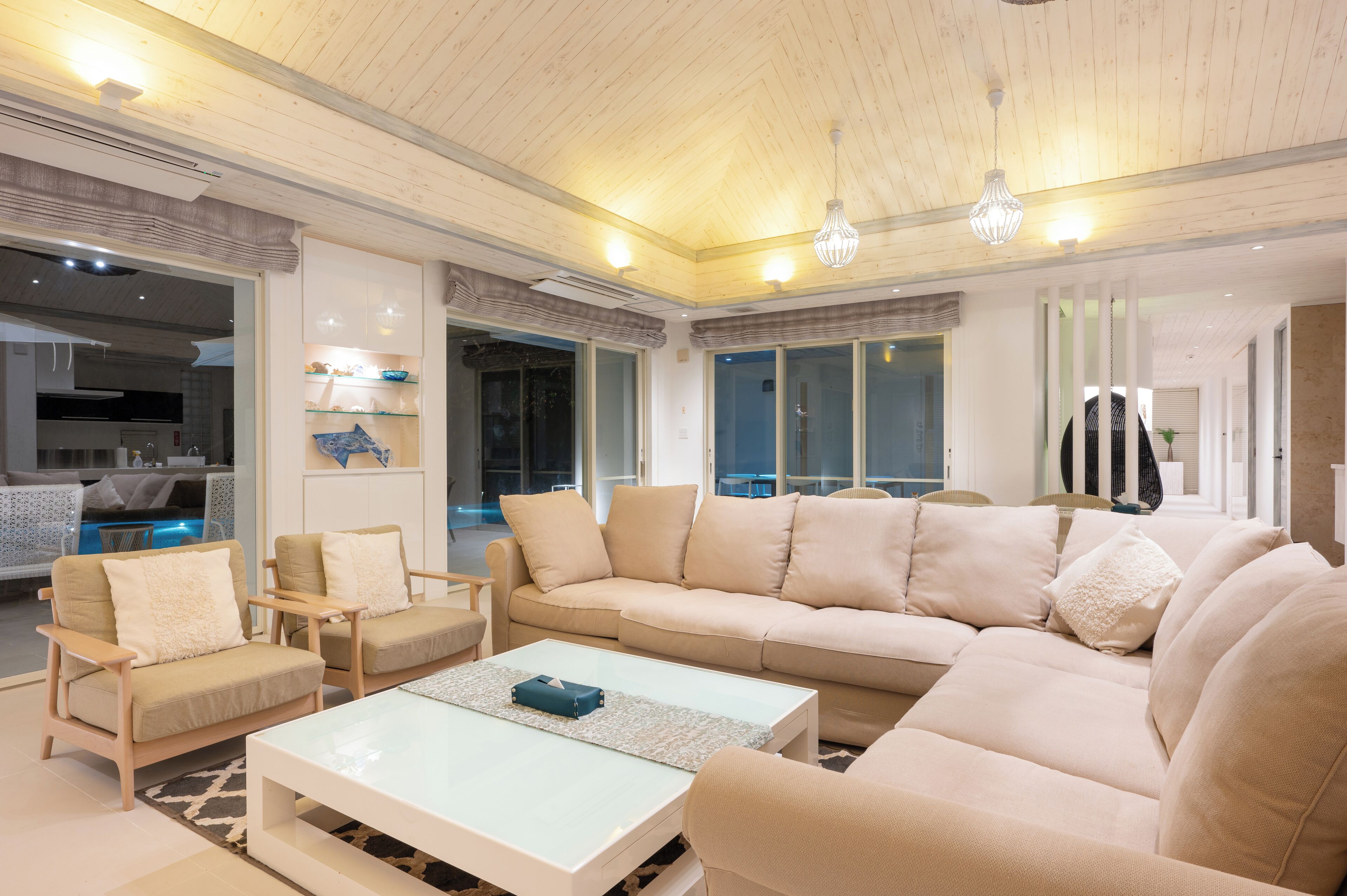 Villa, vue piscine | Coin séjour