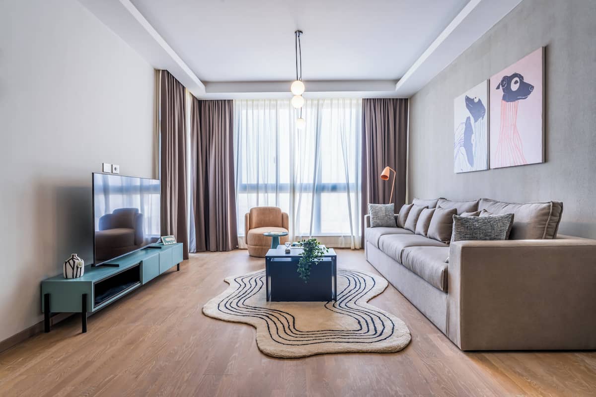 Apartamento, 2 quartos, vista para a cidade | Área de estar