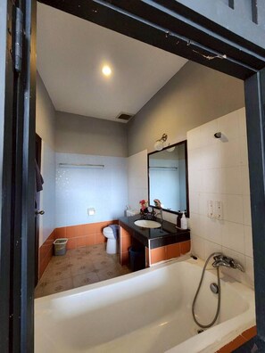 Family Triple Room | Bathroom | Hair dryer, towels, soap, shampoo - The Rest Phuket (Phuket)