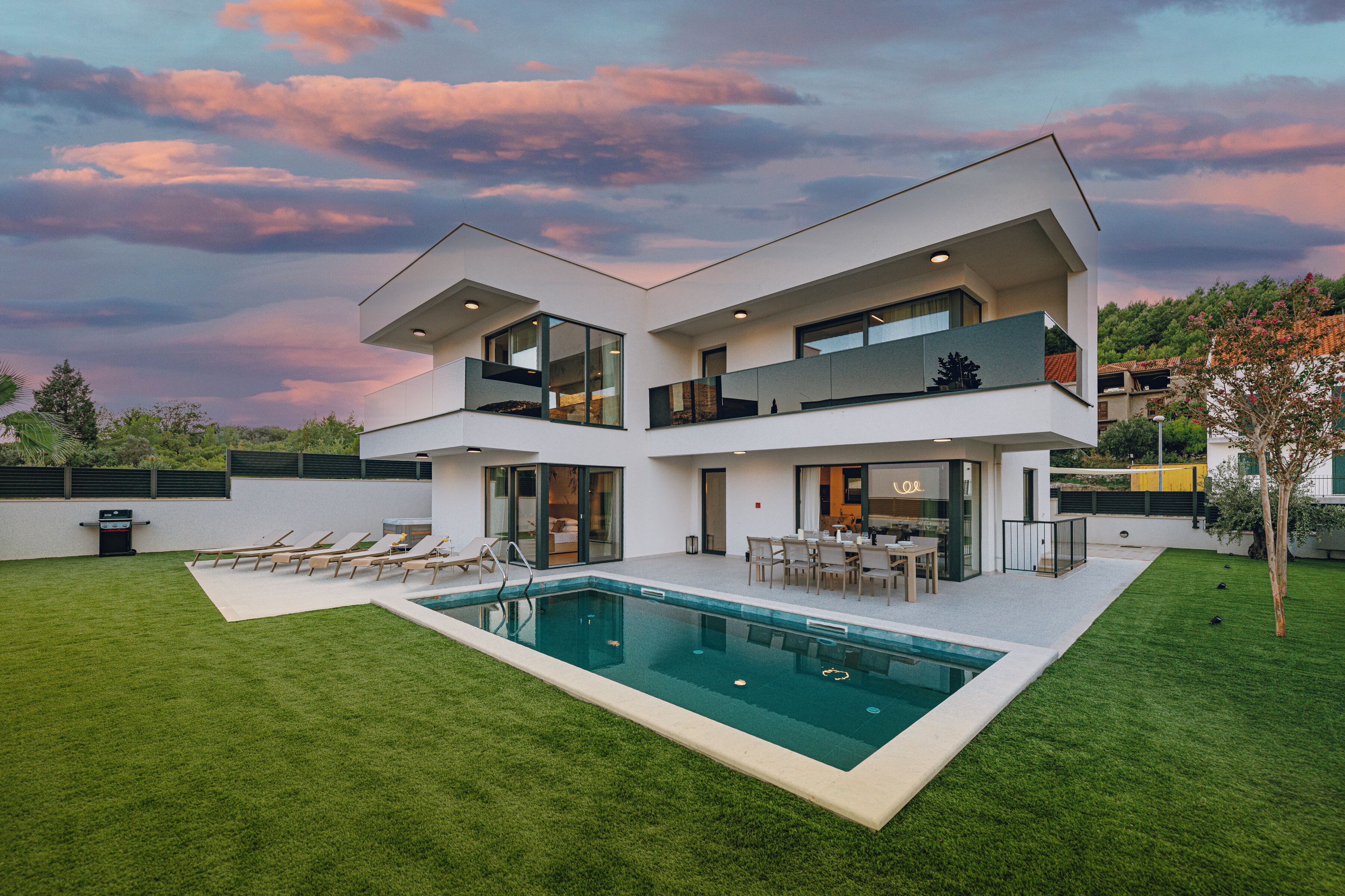 Piscine extérieure, piscine chauffée