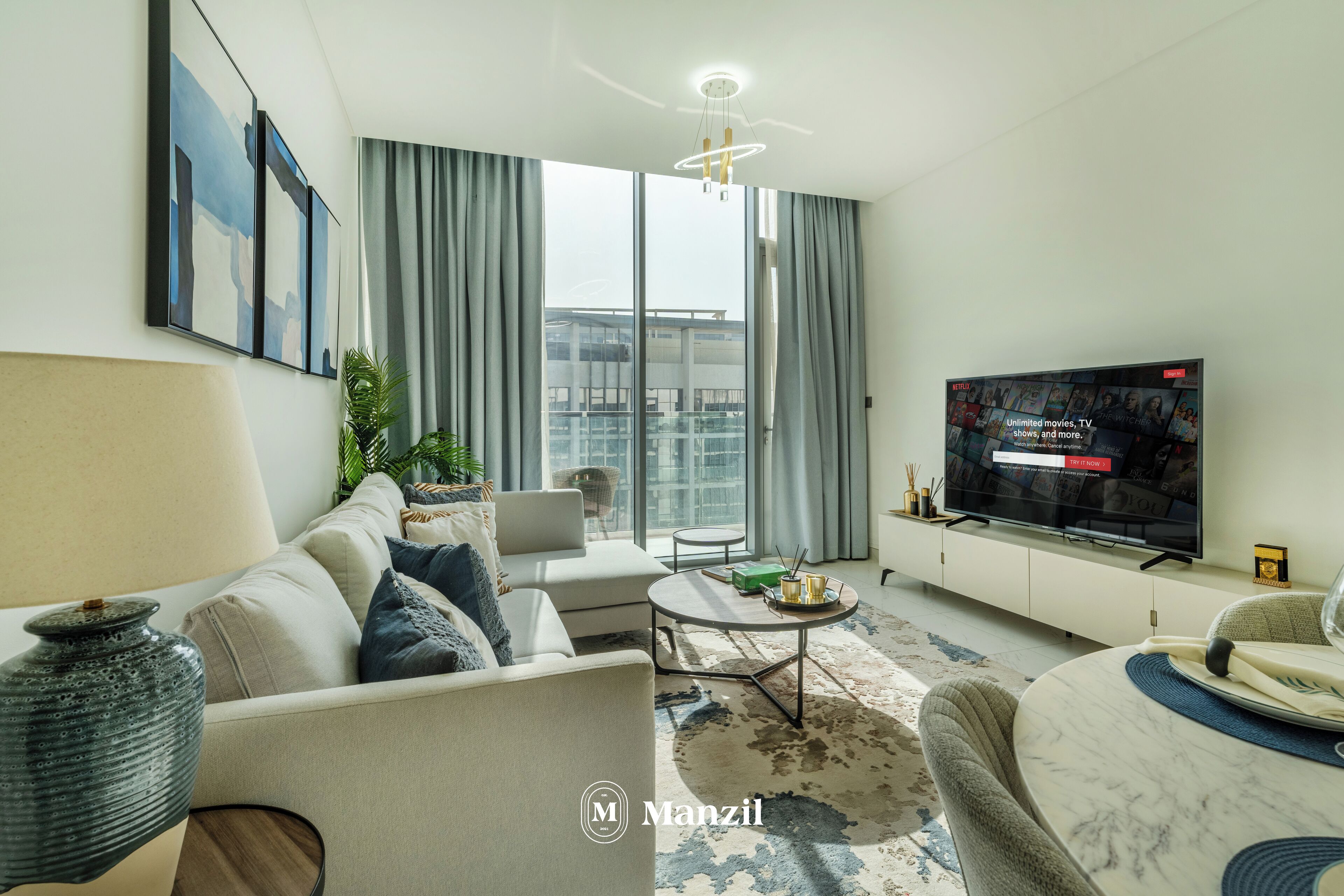 Luxury-Apartment, Stadtblick | Wohnzimmer