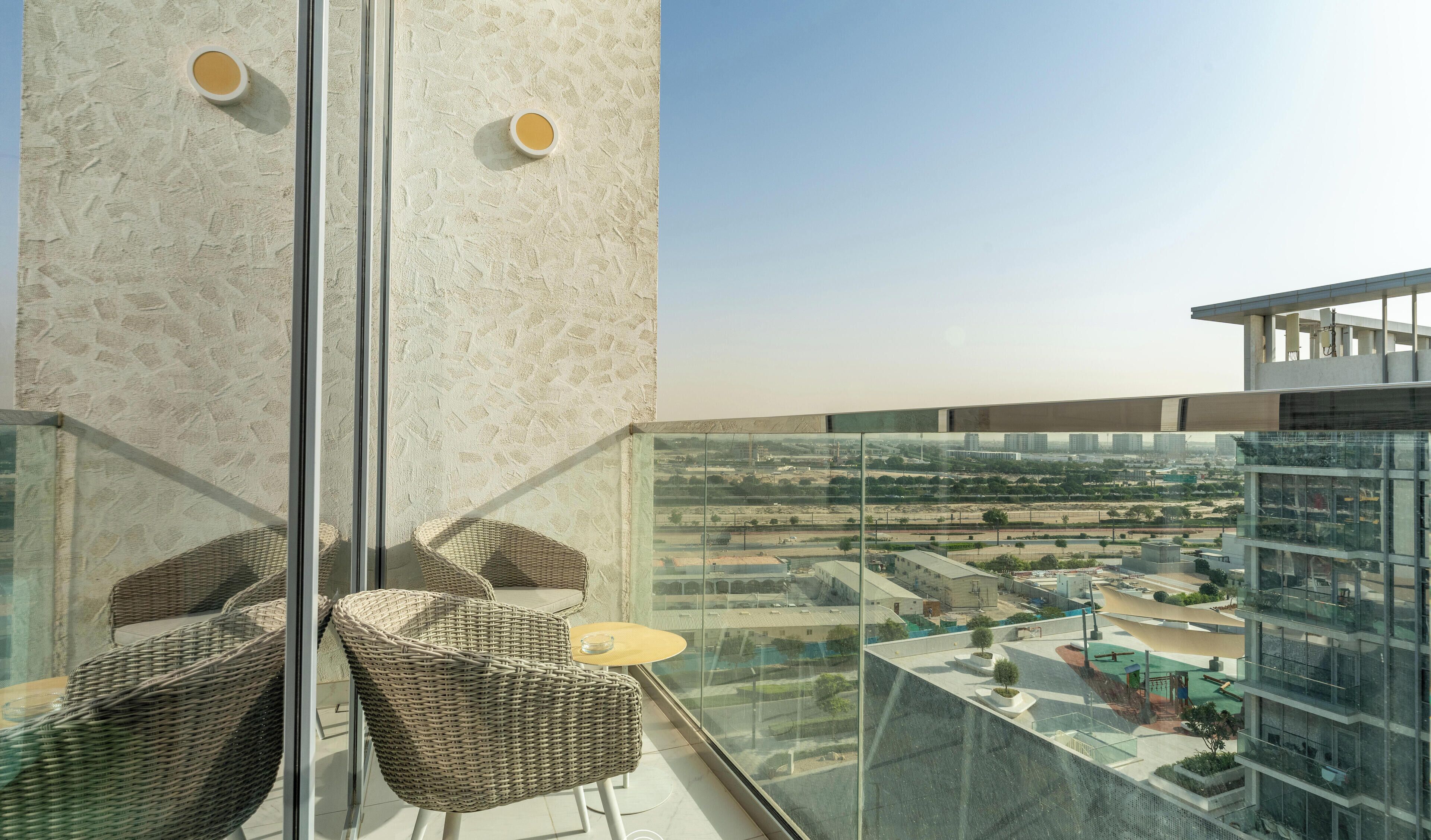 Luxe appartement, uitzicht op stad | Balkon