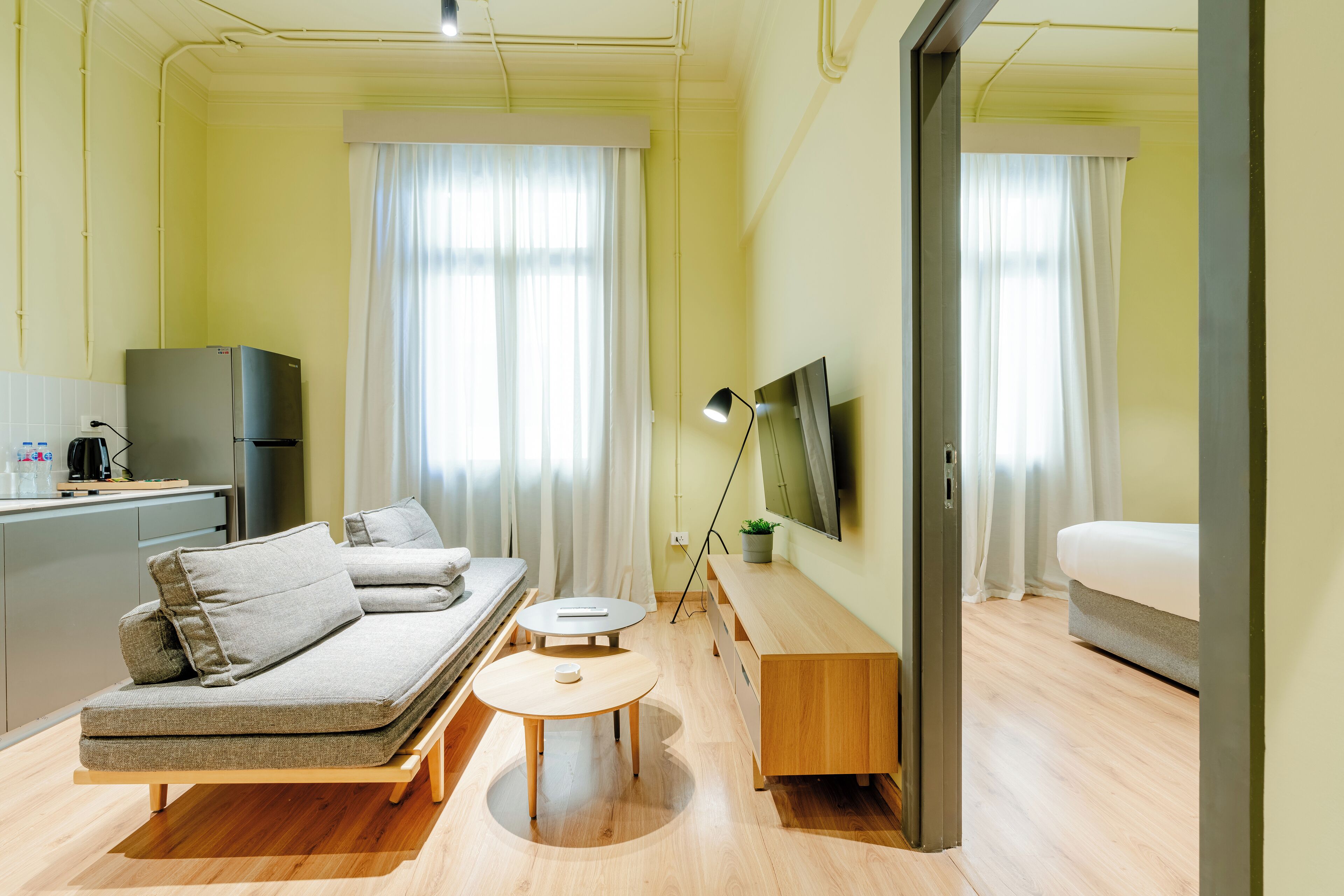 公寓, 2 间卧室, 阳台, 城市景观 | 起居区