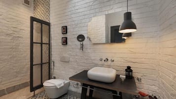 Apartment, 1 Bedroom, Sea View | Bathroom | Shower, free toiletries, hair dryer, towels