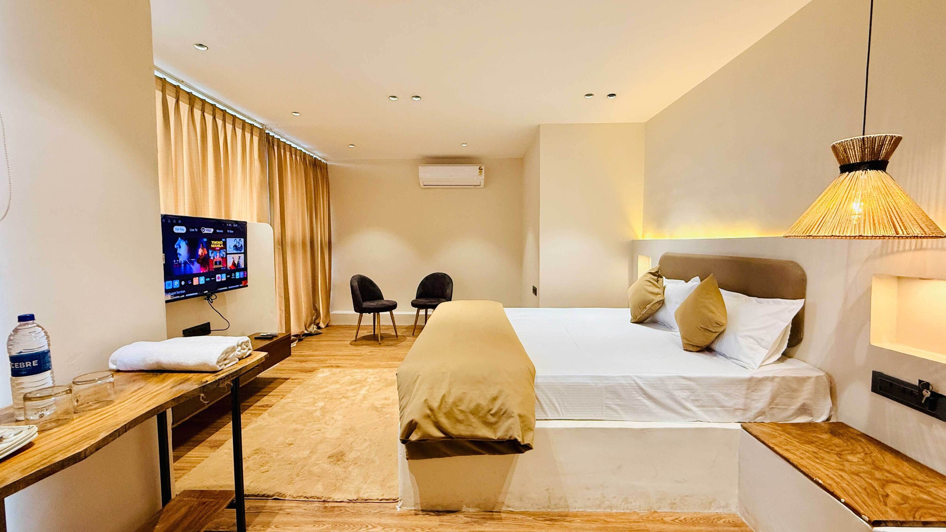 Studio Suite Keluarga, pemandangan kota | Meja kerja, ruang kerja ramah laptop, dan Wi-Fi gratis